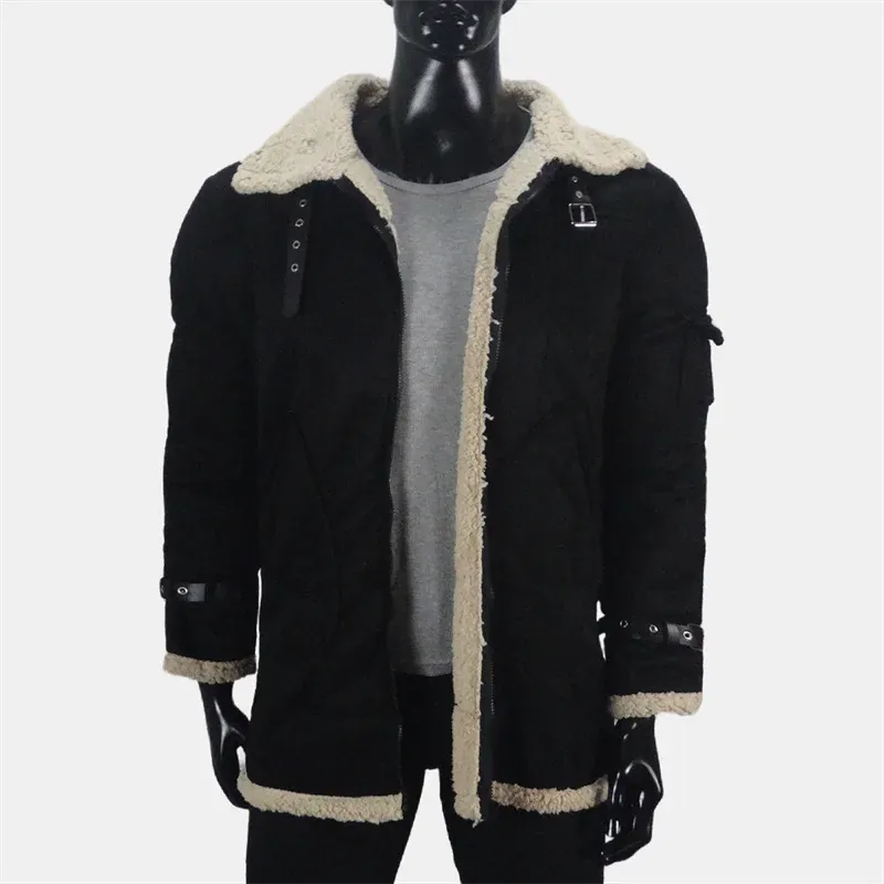 Winter Herren Mäntel Wildleder Fleece Jacke Künstliche Wolle Warm Kalt Mantel Baumwolle Europäischen Große Größe Oberbekleidung männer Kleidung S-5XL