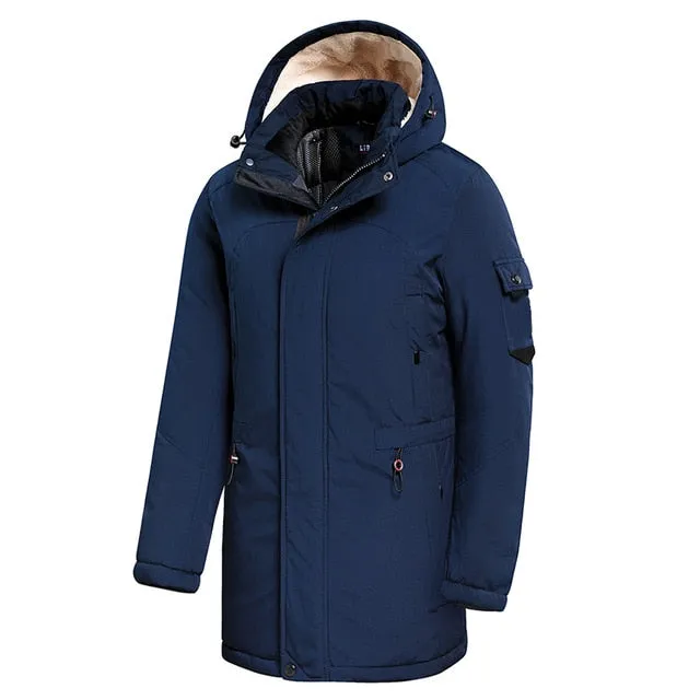 Winter neue Casual Lange dicke Fleece Kapuze wasserdicht Parkas
