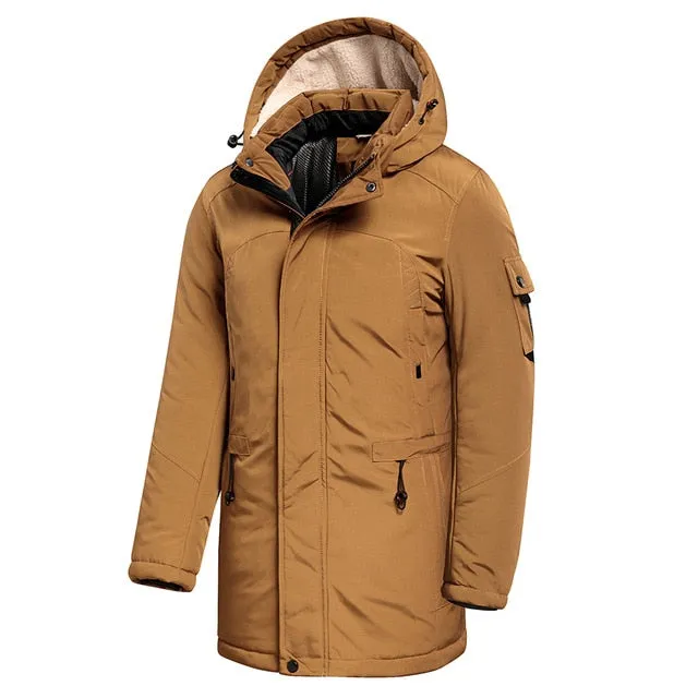 Winter neue Casual Lange dicke Fleece Kapuze wasserdicht Parkas