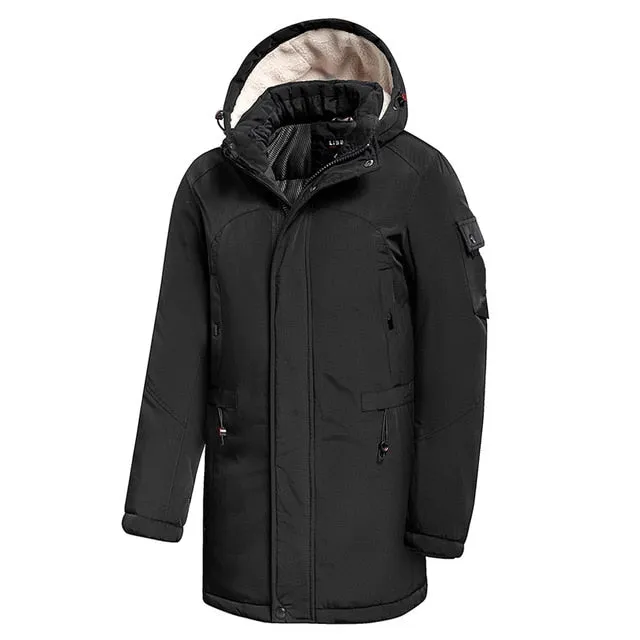 Winter neue Casual Lange dicke Fleece Kapuze wasserdicht Parkas