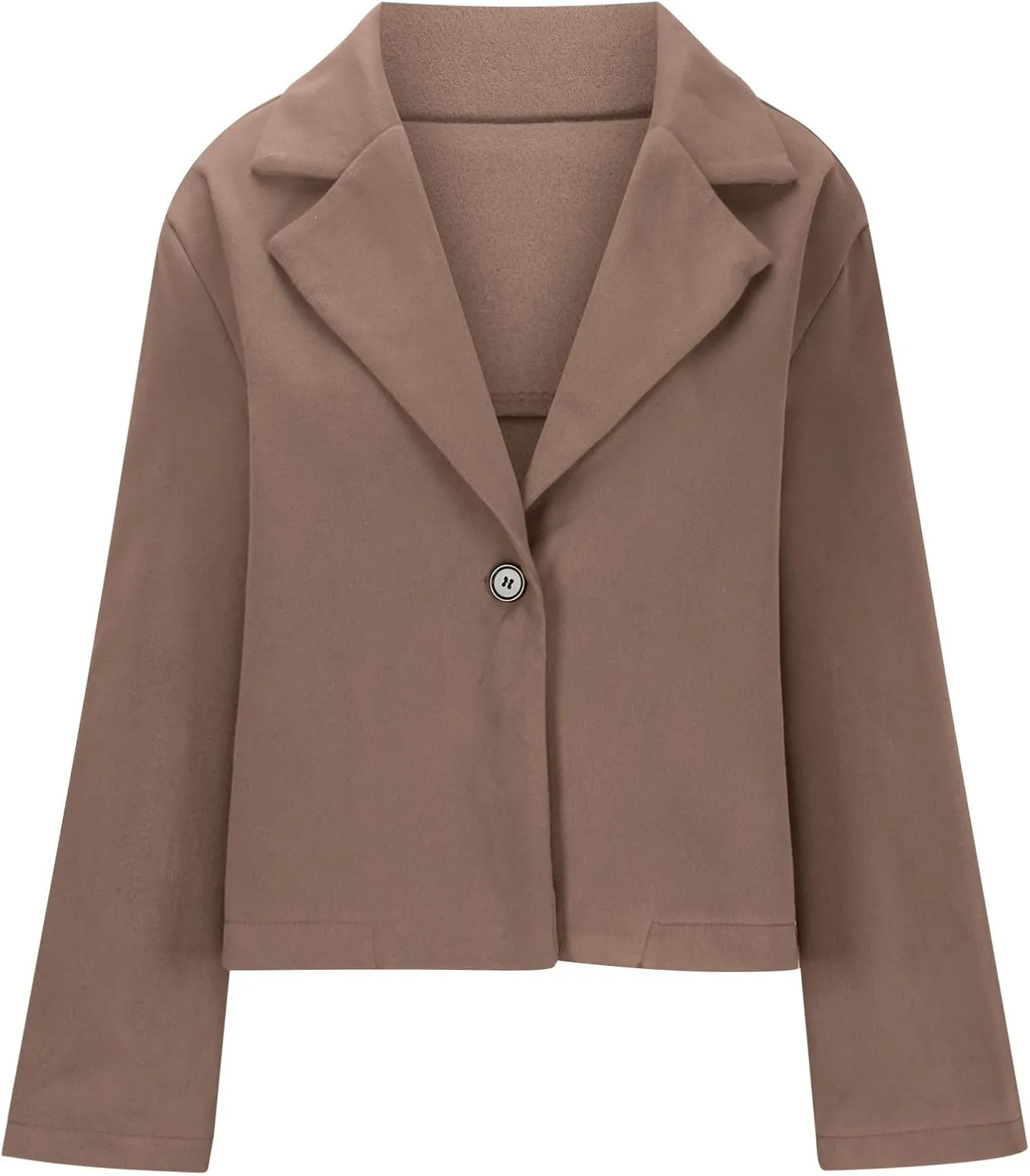 Women Cropped Pea Coat Winter Trendy Wool Blend Short Jacket Double Breasted Peacoat Open Front Trench Overcoats