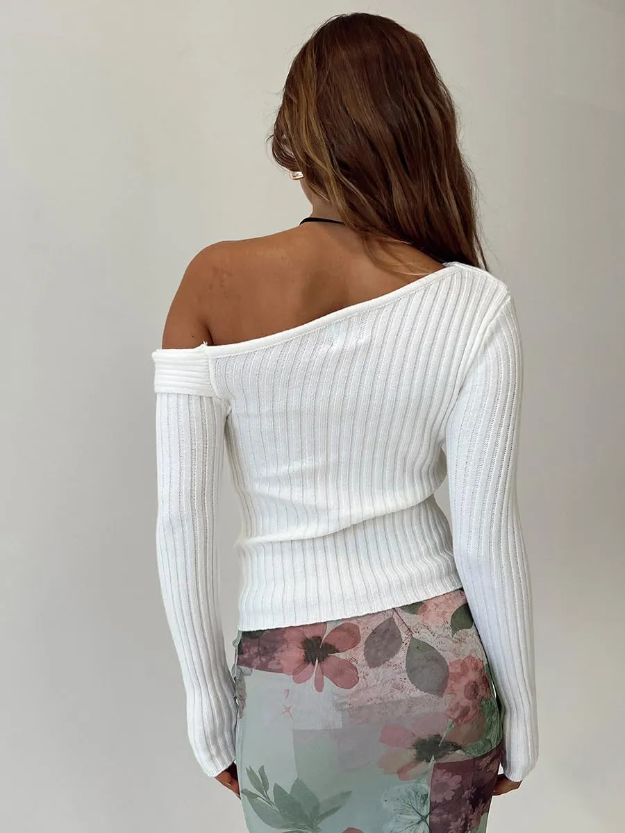 Women 's Y2K Off Shoulder Crop Top Long Sleeve Ruched Knit Slim Blouse Tee Basic Skinny Stretchy Fall Sweaters