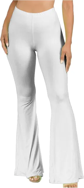 Women's Solid Flare Leggings Boho Hippie High Waist Wide Leg Long Flared Bell Bottom Pants Yoga Pant Trousers